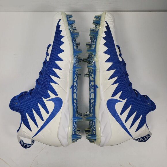Nike Alpha Menace Pro Mid Men's White & Blue Football Cleats 871451-411 US Sz 12 - Picture 6 of 10